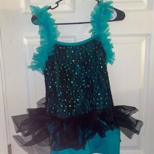 Teal and Black Kids Costume